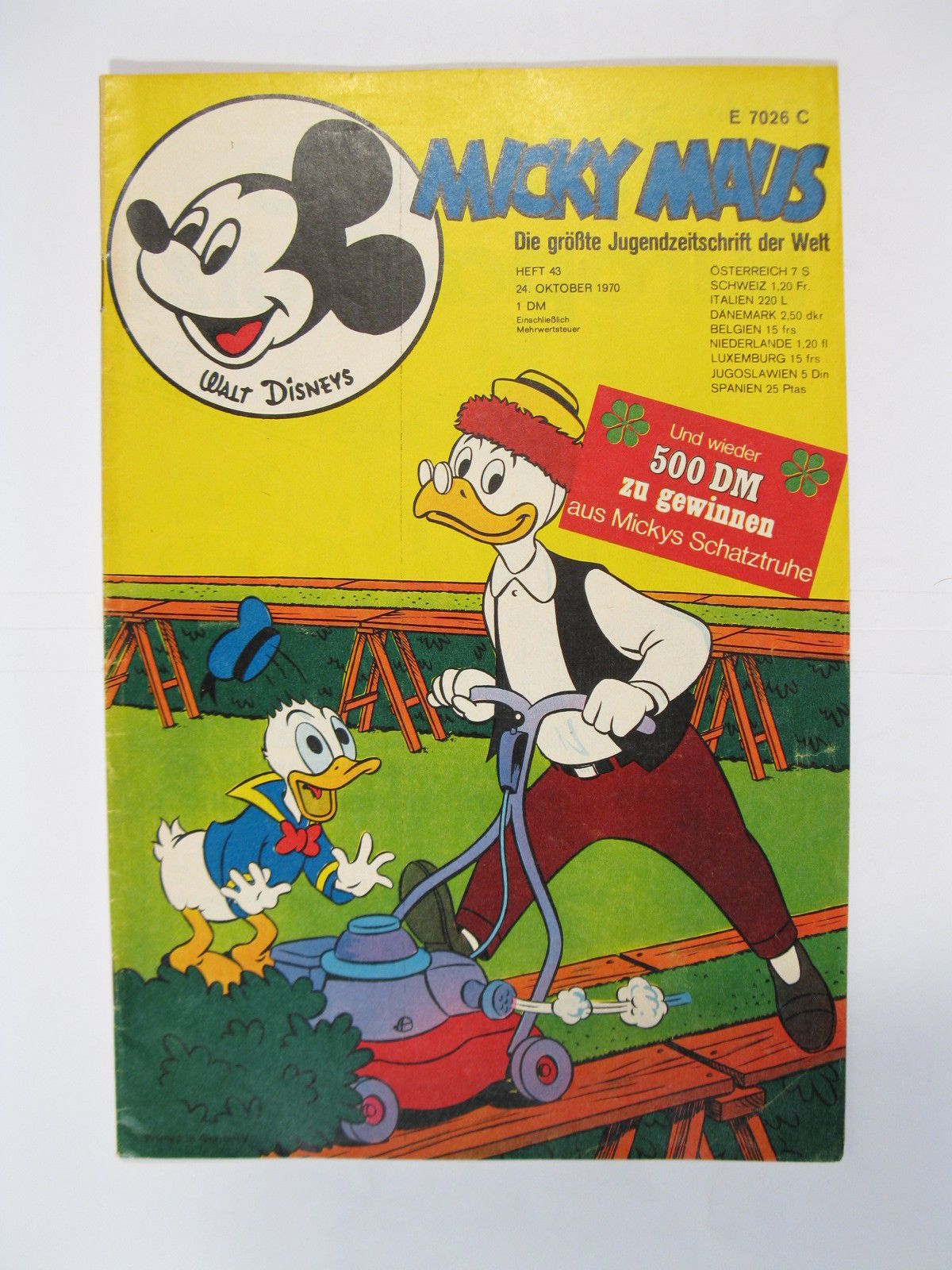 Micky Maus 1970/43  Originalheft vom 24.10. 70  in Z (1-2  /+KS) 57949 Micky Maus 1970/43  Originalheft vom 24.10. 70  in Z (1-2  /+KS) 57949