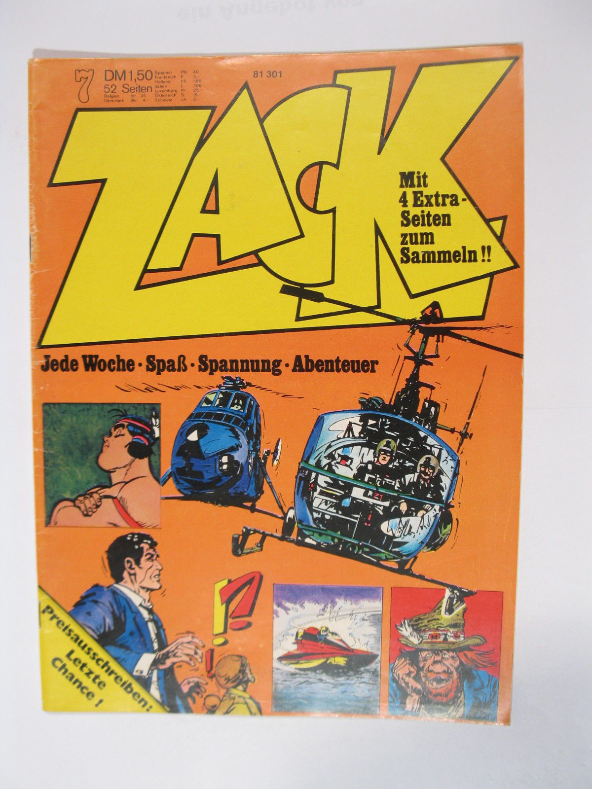 ZACK  Comic Nr. 73/ 7  Koralle Vlg. im Zustand (1-2). 78531 ZACK  Comic Nr. 73/ 7  Koralle Vlg. im Zustand (1-2). 78531