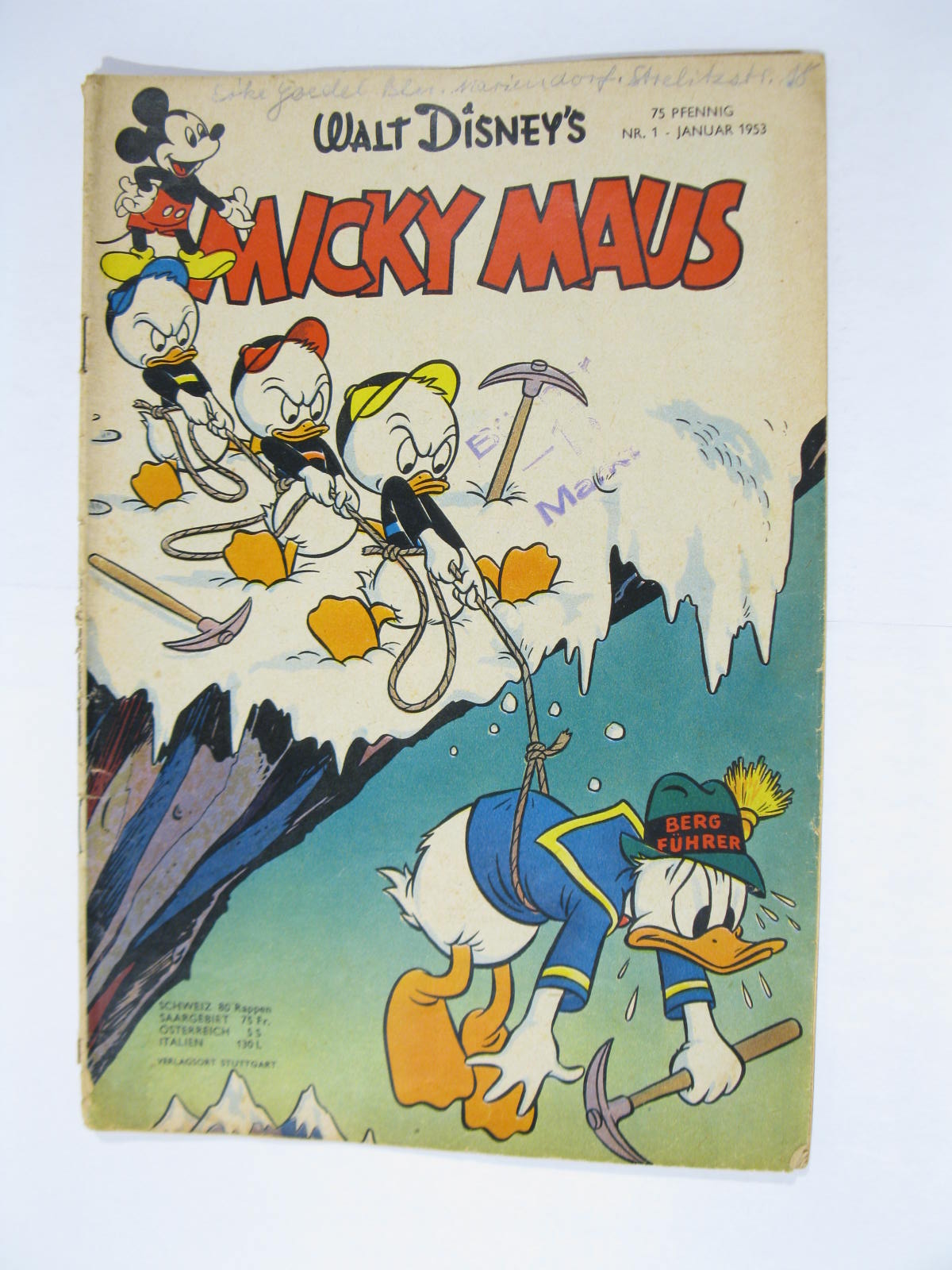 Micky Maus 1953/ 1 vom Januar 1953 Ehapa im Zustand (2-3/3). 119029 Micky Maus 1953/ 1 vom Januar 1953 Ehapa im Zustand (2-3/3). 119029