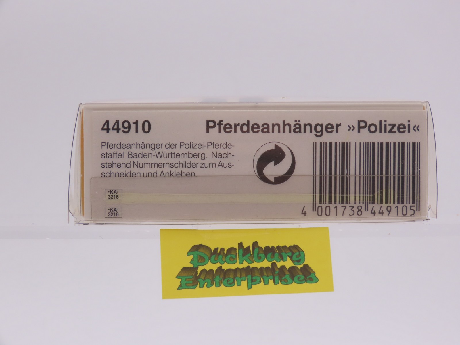 Busch 44910 Pferdeanhänger Polizei Baden Württemberg weiß in OVP 1:87 187789
