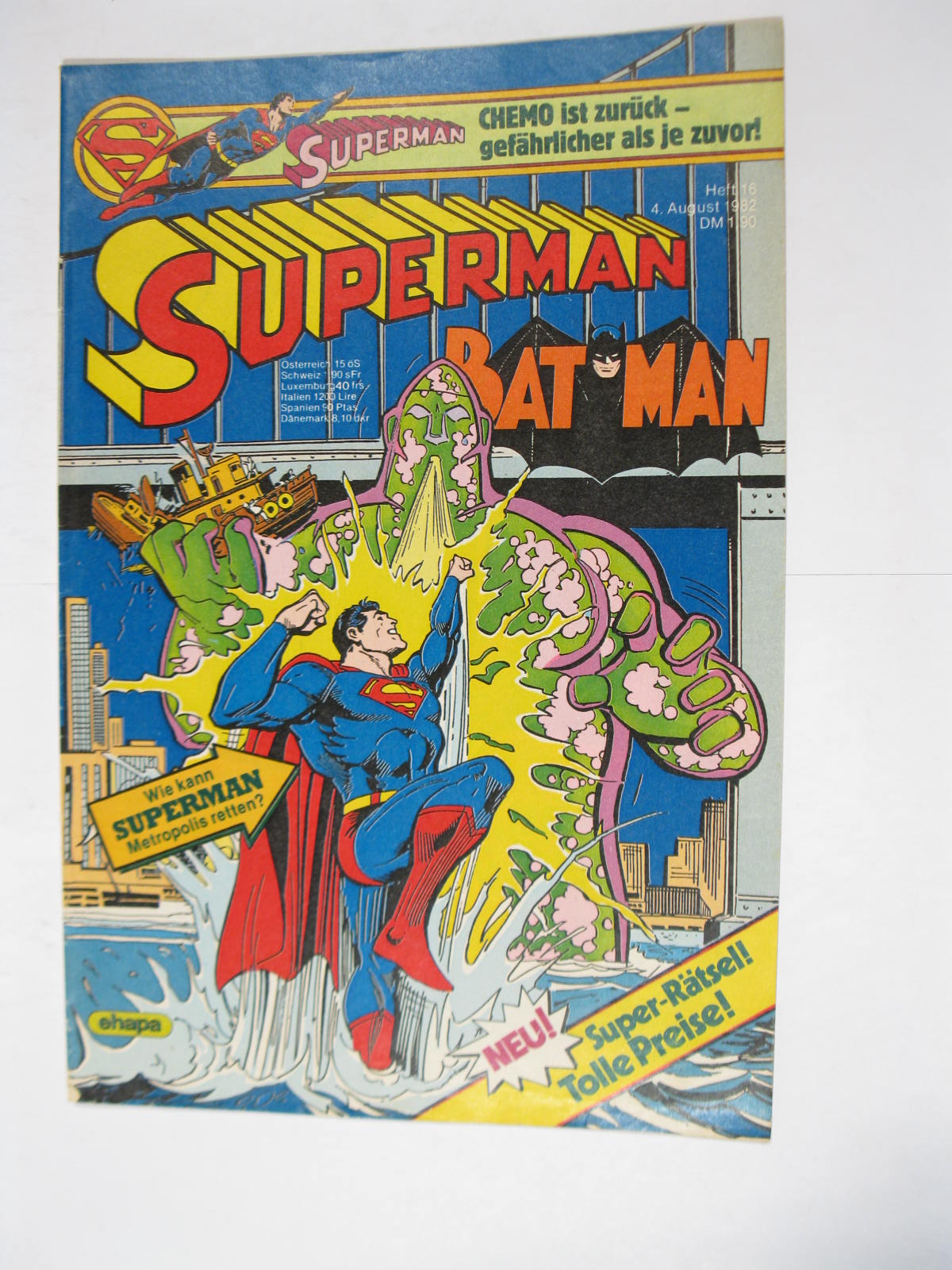 Superman Comic 1982/16 Ehapa im Zustand (1/1-2). 114279 Superman Comic 1982/16 Ehapa im Zustand (1/1-2). 114279