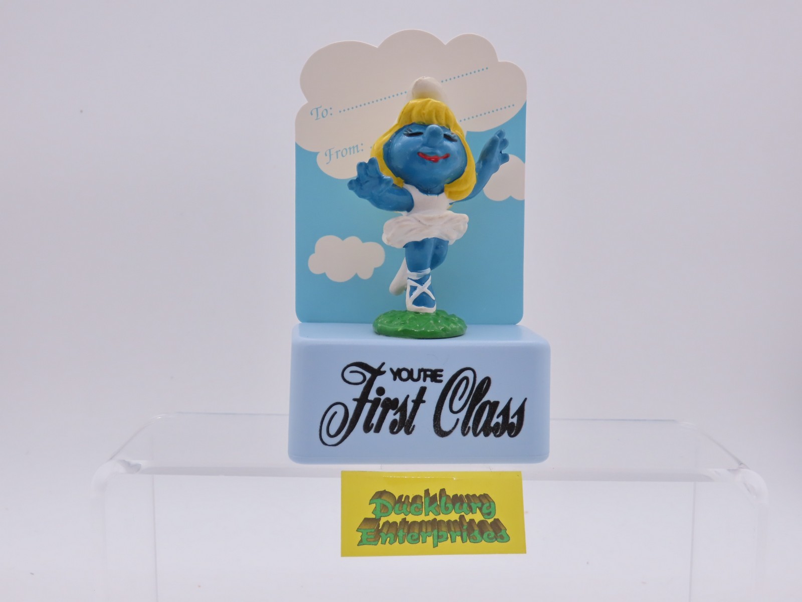 Viereck Spruchsockel  Ballerina Schlumpfine  smurf podest base Schleich 177871