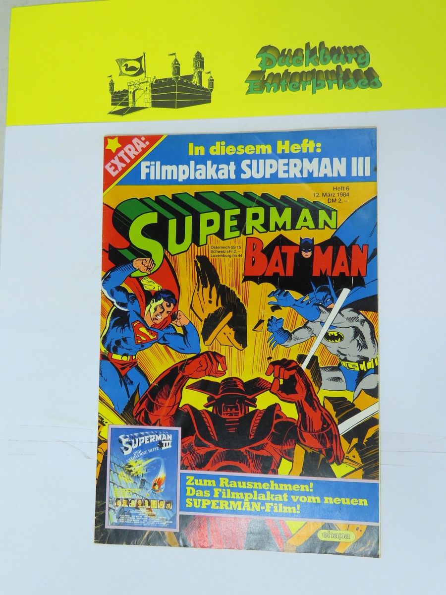 Superman Comic mit BEILAGE 1984/ 6 Ehapa im Zustand (1-2). 158243 Superman Comic mit BEILAGE 1984/ 6 Ehapa im Zustand (1-2). 158243