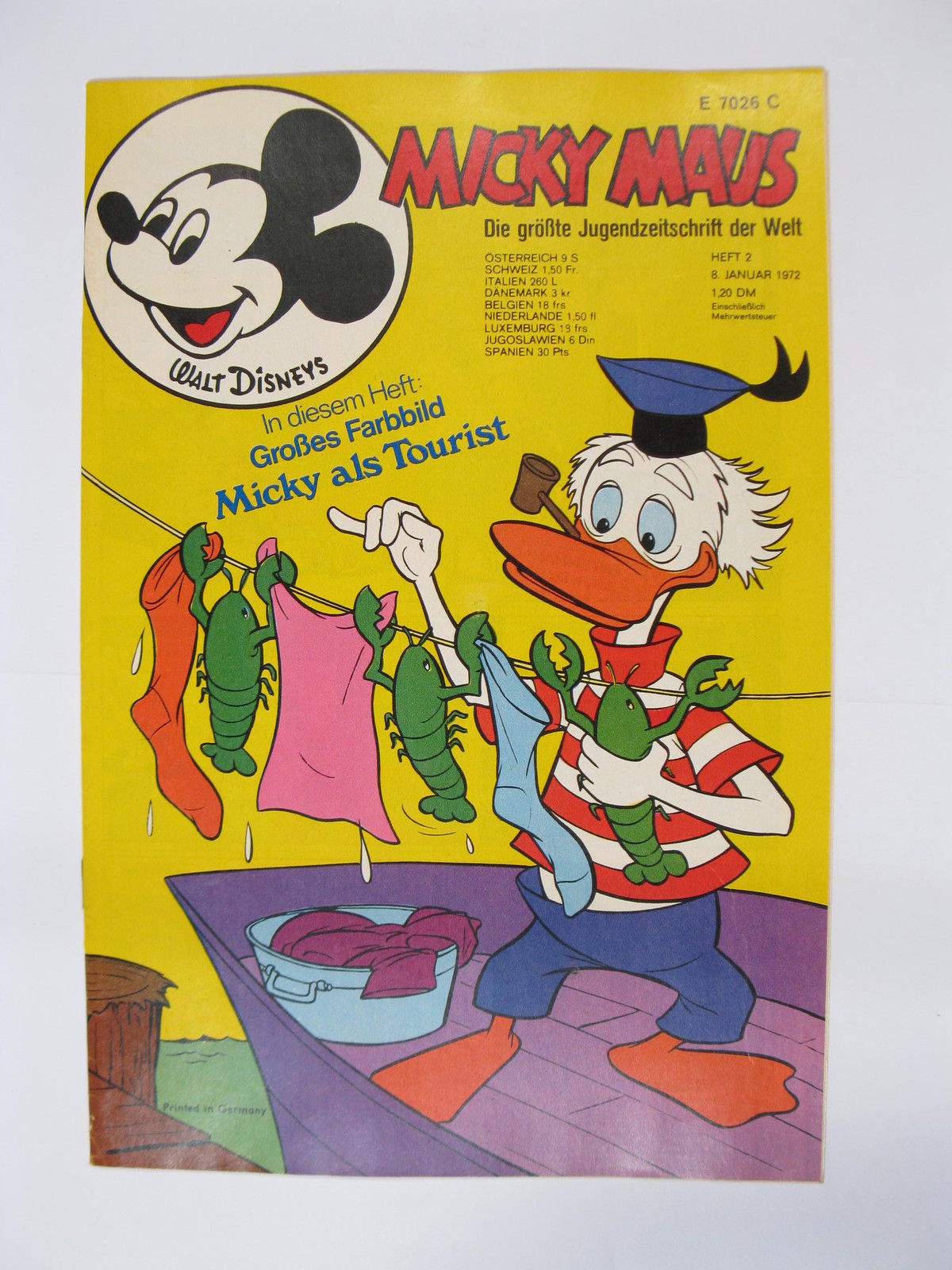 Micky Maus 1972/ 2  Originalheft vom 8.1.72  in Z (1 oS) 54178