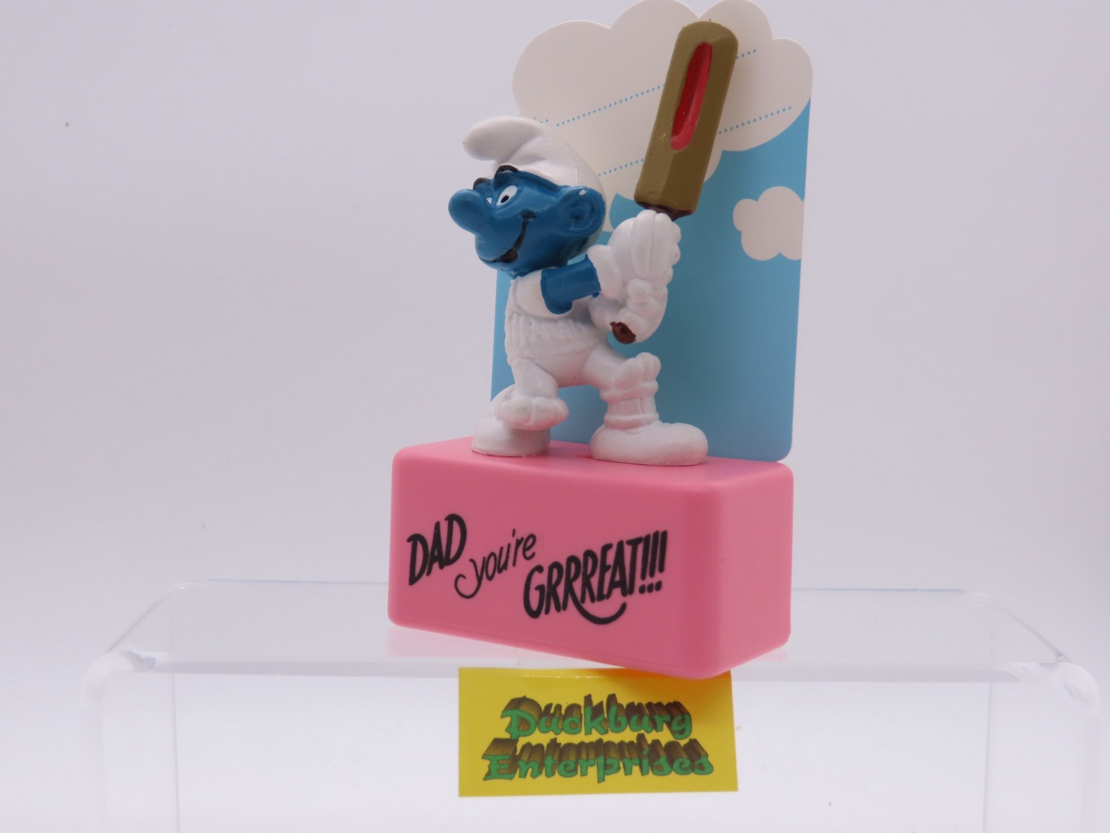 Viereck Spruchsockel  Cricket Schlumpf  smurf podest base Schleich 177863