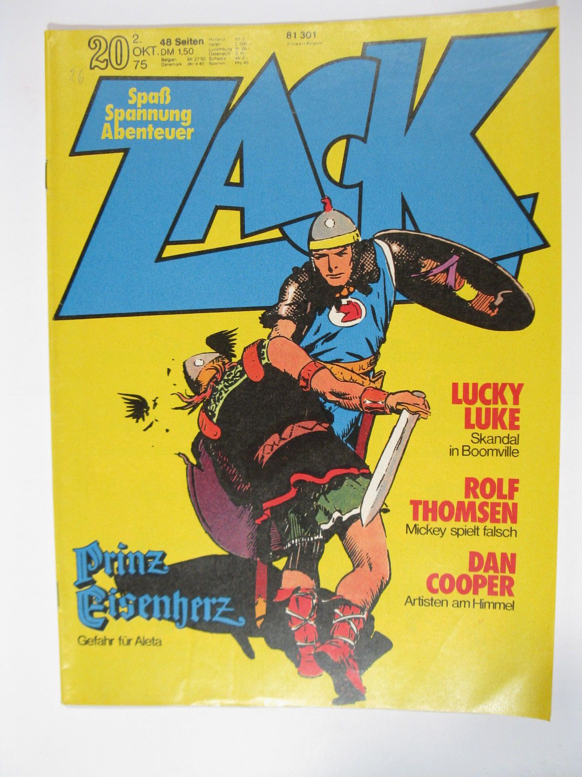 ZACK  Comic Nr. 75/20  Koralle Vlg. im Zustand (1 NZ). 78637 ZACK  Comic Nr. 75/20  Koralle Vlg. im Zustand (1 NZ). 78637