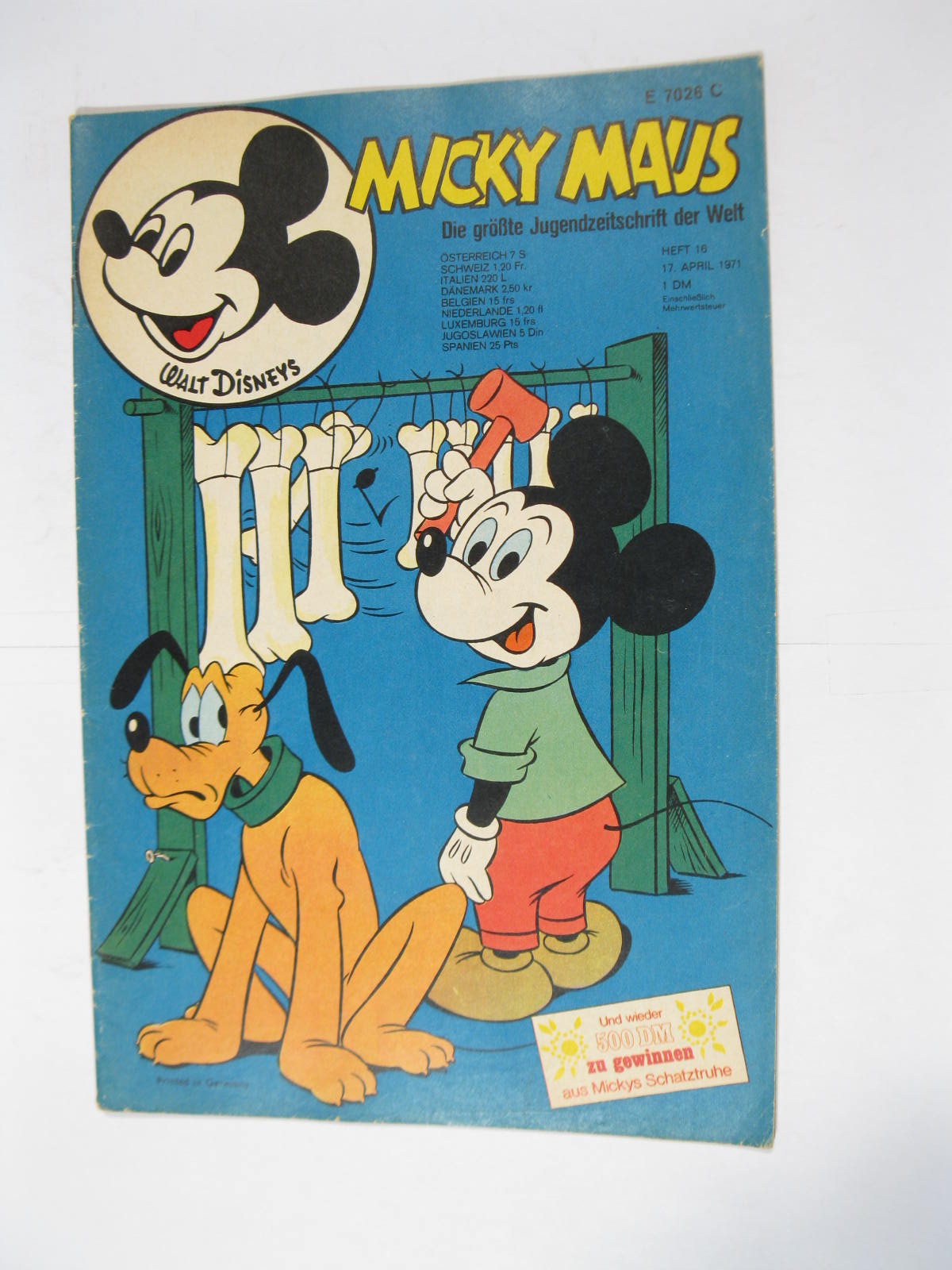 Micky Maus 1971/16 vom 17.4.71  Ehapa im Zustand (2 oSB). 109727 Micky Maus 1971/16 vom 17.4.71  Ehapa im Zustand (2 oSB). 109727