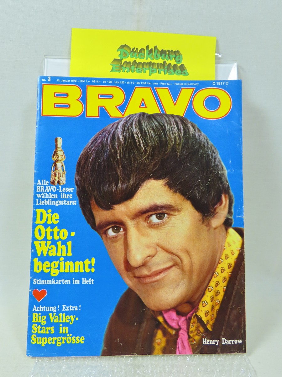 Bravo 1970 / 3 vom 12.1.1970Henry Darrow, Big Valley, Helga Anders, Gibb 159393 Bravo 1970 / 3 vom 12.1.1970Henry Darrow, Big Valley, Helga Anders, Gibb 159393