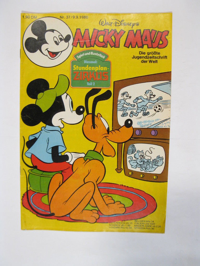 Micky Maus 1980/37 Originalheft vom 9.9.80 in Z (1-2) 72555 Micky Maus 1980/37 Originalheft vom 9.9.80 in Z (1-2) 72555