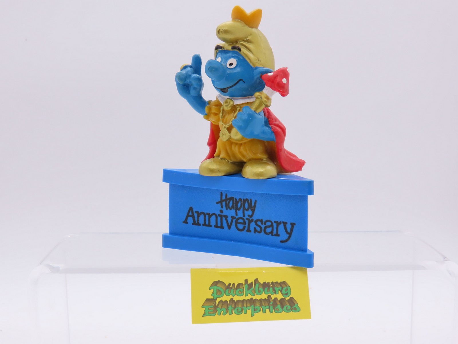 Dreieck Spruchsockel  Kaiser Schlumpf  smurf podest base blau Schleich 177891