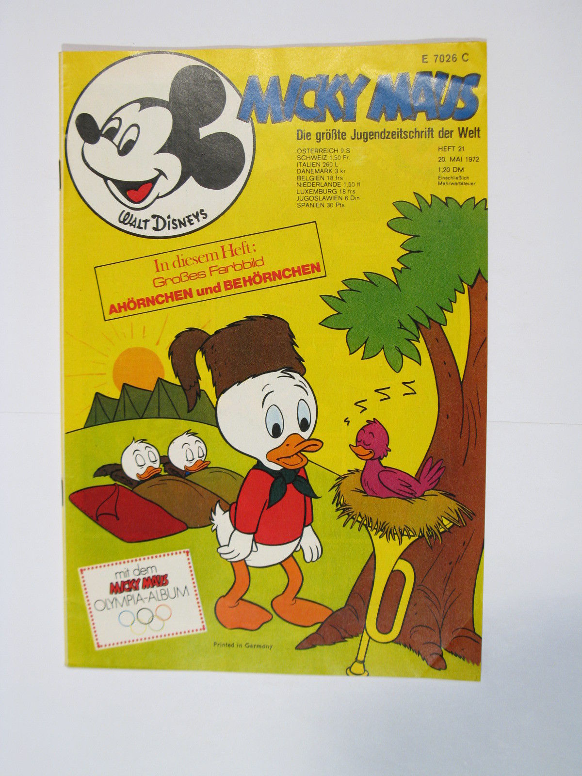 Micky Maus 1972/21  Originalheft vom 20.5.72  in Z (1/1-2). 62707 Micky Maus 1972/21  Originalheft vom 20.5.72  in Z (1/1-2). 62707