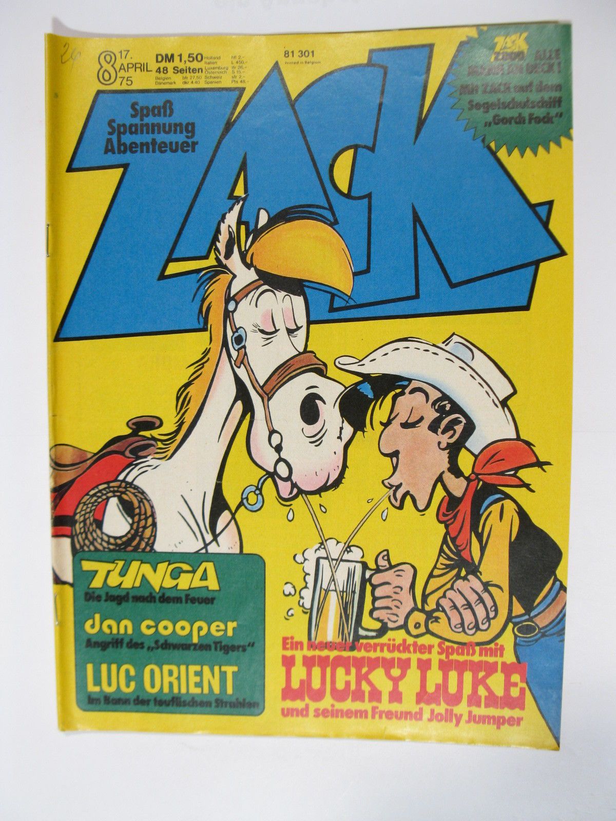 ZACK  Comic Nr. 75/ 8  Koralle Vlg. im Zustand (1-2/2). 78625 ZACK  Comic Nr. 75/ 8  Koralle Vlg. im Zustand (1-2/2). 78625