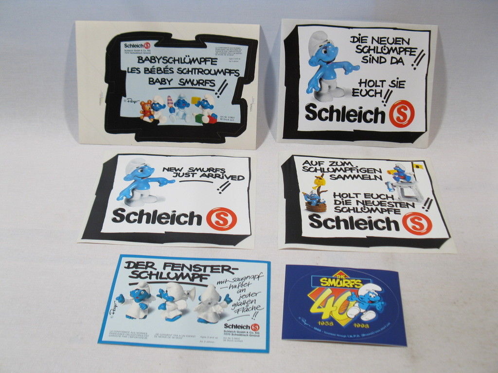6 Schlumpf Werbe Aufkleber Schleich smurf promo sticker schtroumpf puffi 60808 6 Schlumpf Werbe Aufkleber Schleich smurf promo sticker schtroumpf puffi 60808