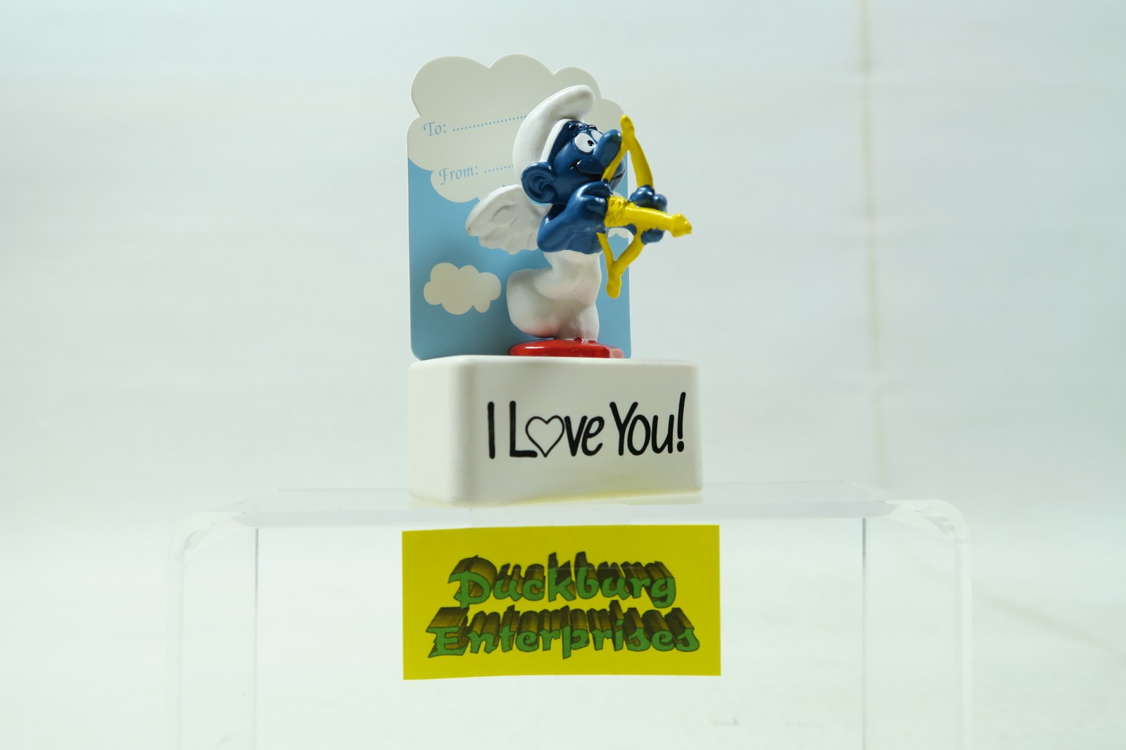 Viereck Spruchsockel Amor Schlumpf smurf podest I love you Schleich 156049 Viereck Spruchsockel Amor Schlumpf smurf podest I love you Schleich 156049