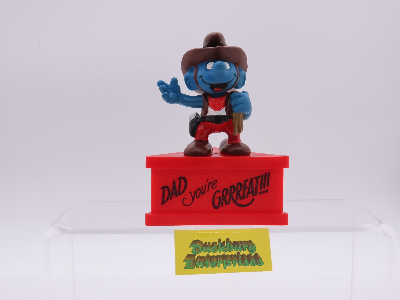 Dreieck Spruchsockel  Cowboy Schlumpf  smurf podest base Schleich 177899