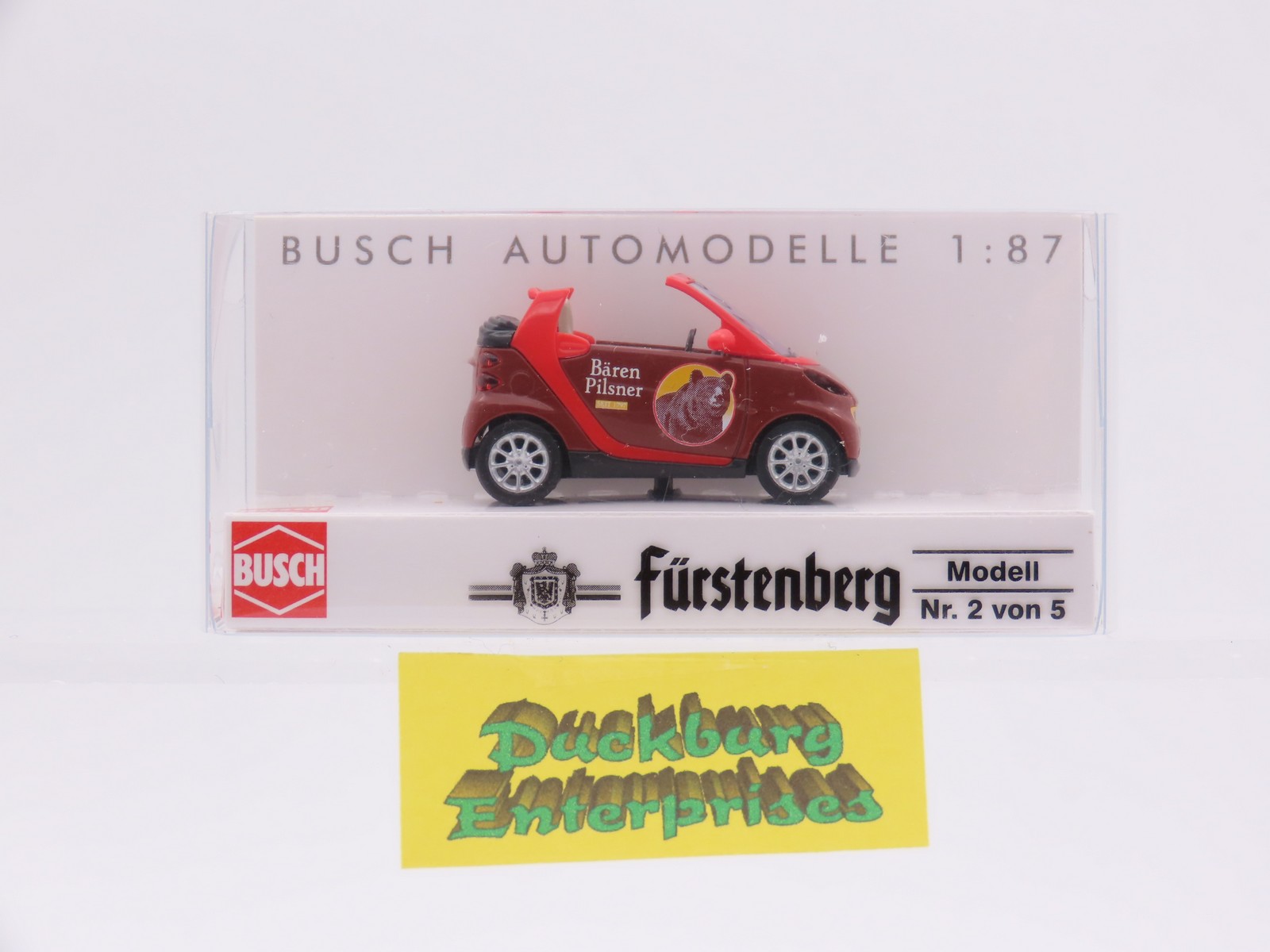 Busch 46171 Smart Fortwo Cabrio ´07 Bären Pilsner rot in OVP 1:87 187755 Busch 46171 Smart Fortwo Cabrio ´07 Bären Pilsner rot in OVP 1:87 187755
