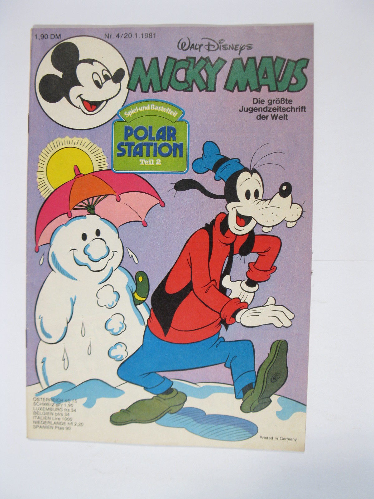 Micky Maus 1981/ 4 Originalheft vom 20.1.81 im Z (1). 77747 Micky Maus 1981/ 4 Originalheft vom 20.1.81 im Z (1). 77747