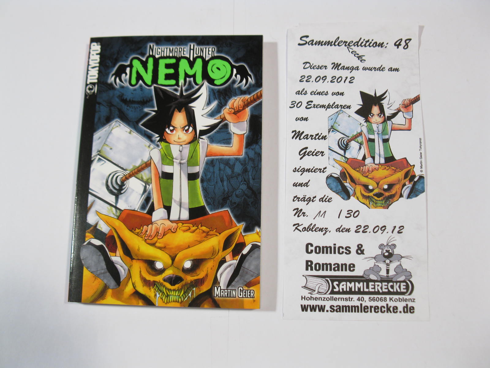 Nightmare Hunter Nemo mit sign. Zeichnung Tokyopop im Z (0-1). 108271 Nightmare Hunter Nemo mit sign. Zeichnung Tokyopop im Z (0-1). 108271