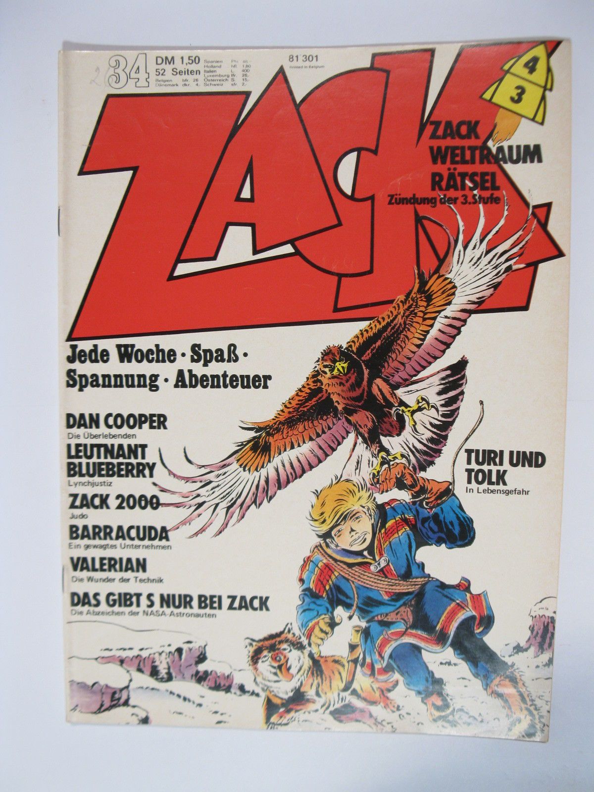 ZACK  Comic Nr. 73/34  Koralle Vlg. im Zustand (1/1-2). 78569 ZACK  Comic Nr. 73/34  Koralle Vlg. im Zustand (1/1-2). 78569