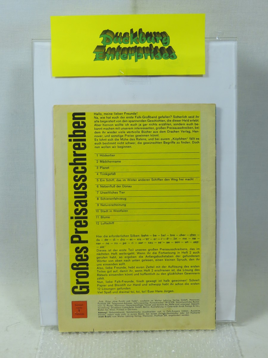 Falk Großband  Nr.    1  Lehning im Zustand (2-3). 158715