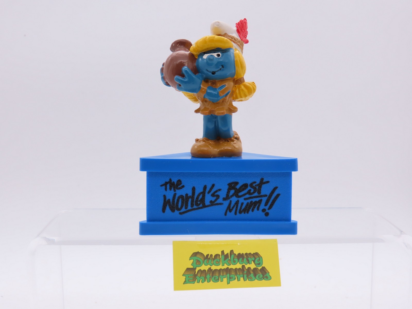 Dreieck Spruchsockel  Indianer Schlumpfine  smurf podest base Schleich 177895