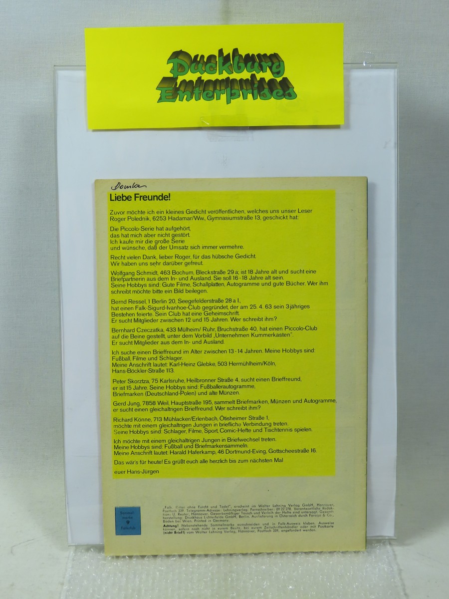 Falk Großband  Nr.    9  Lehning im Zustand (1-2 NZ ). 158733