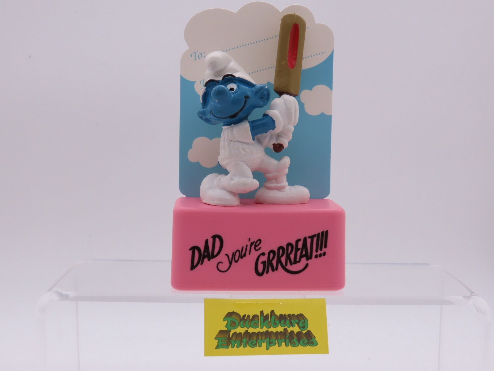 Viereck Spruchsockel  Cricket Schlumpf  smurf podest base Schleich 177863