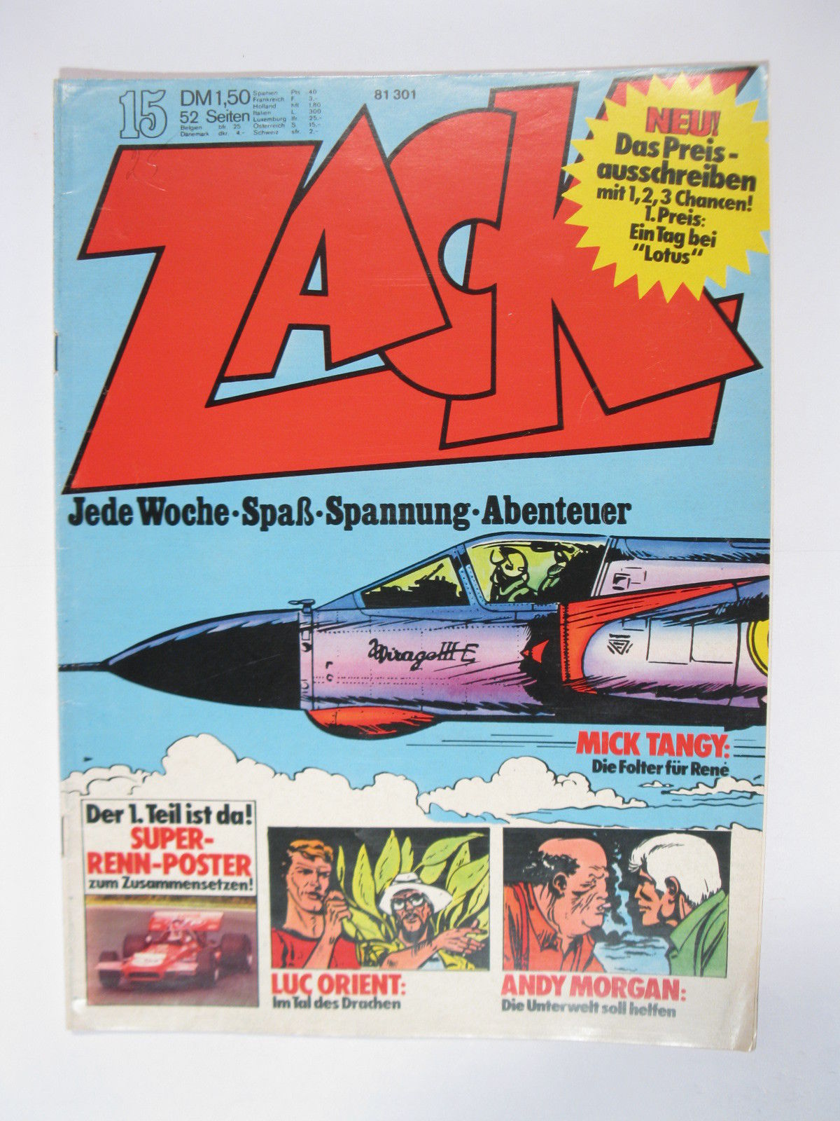 ZACK  Comic Nr. 73/15  Koralle Vlg. im Zustand (1-2). 78541 ZACK  Comic Nr. 73/15  Koralle Vlg. im Zustand (1-2). 78541