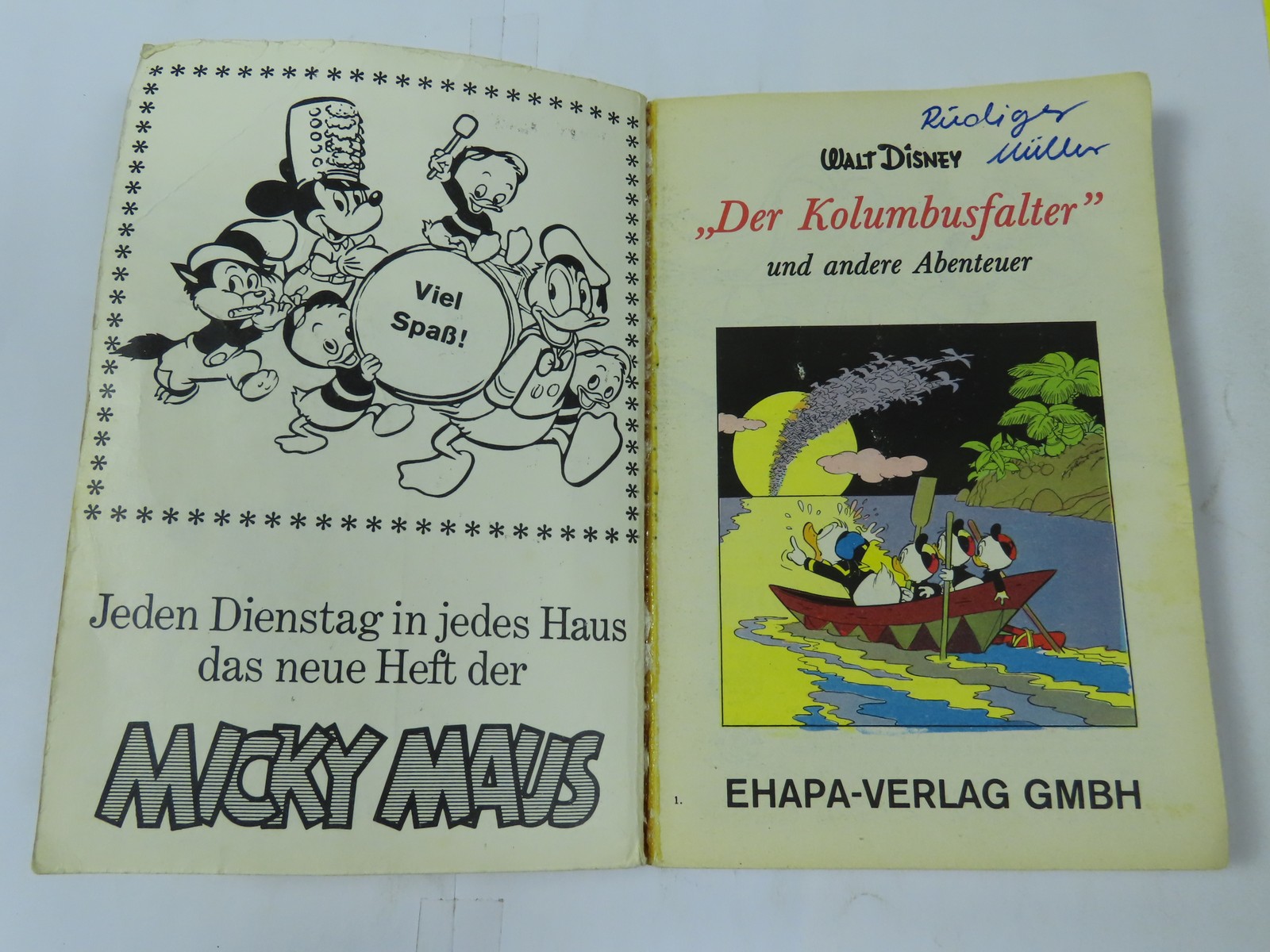 Donald Duck Lustiges Taschenbuch  Nr.  1 ERSTAUFLAGE  Ehapa im Z (2-3). 171375