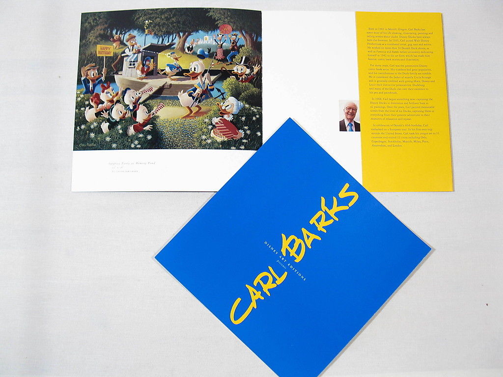 Werbeflyer für Carl Barks Lithographie "Surprise Party" Werbeflyer für Carl Barks Lithographie "Surprise Party"
