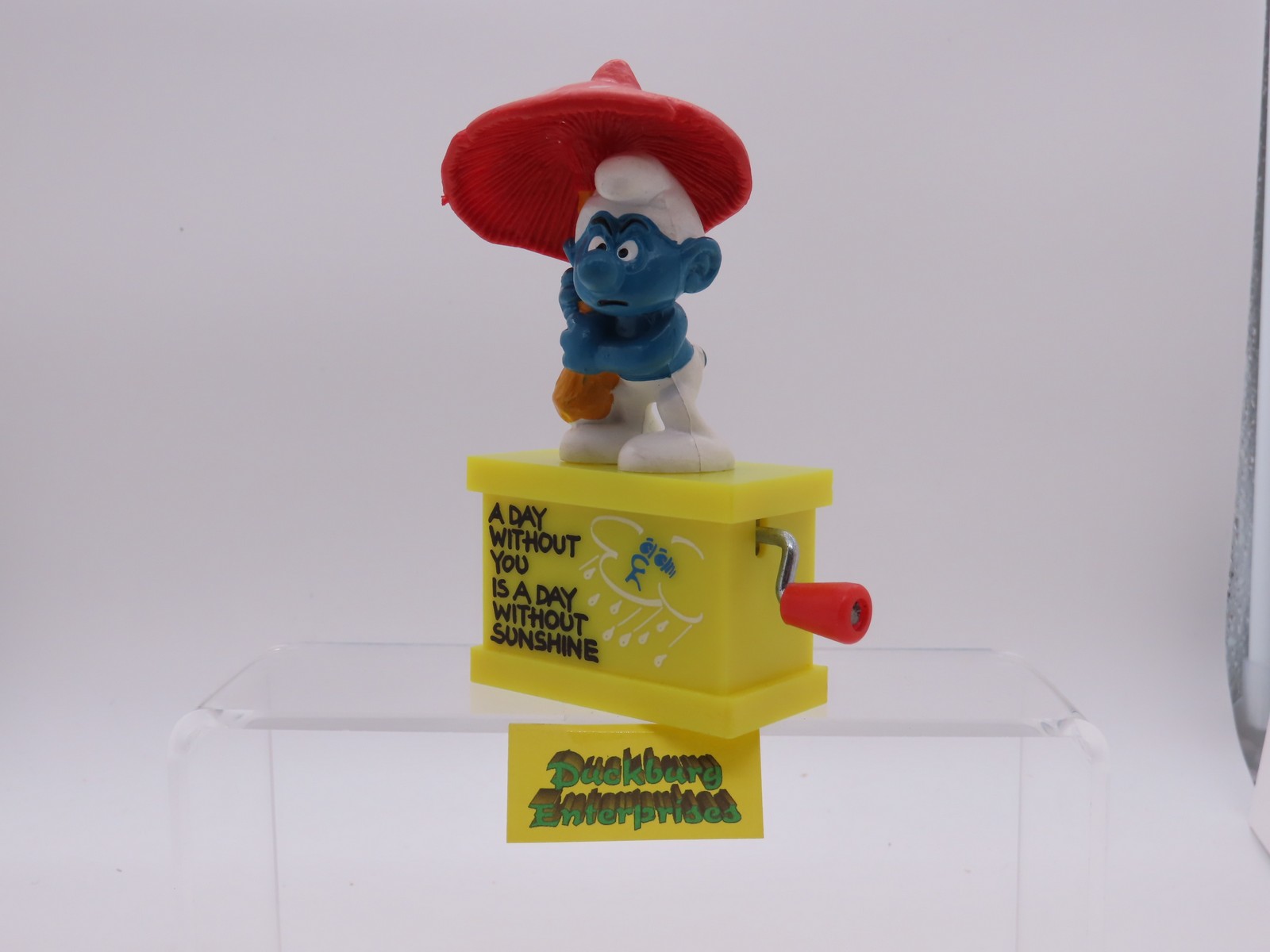 Spieluhr  Schirm Schlumpf  smurf musicbox  SCHLEICH schtroumpf 177901