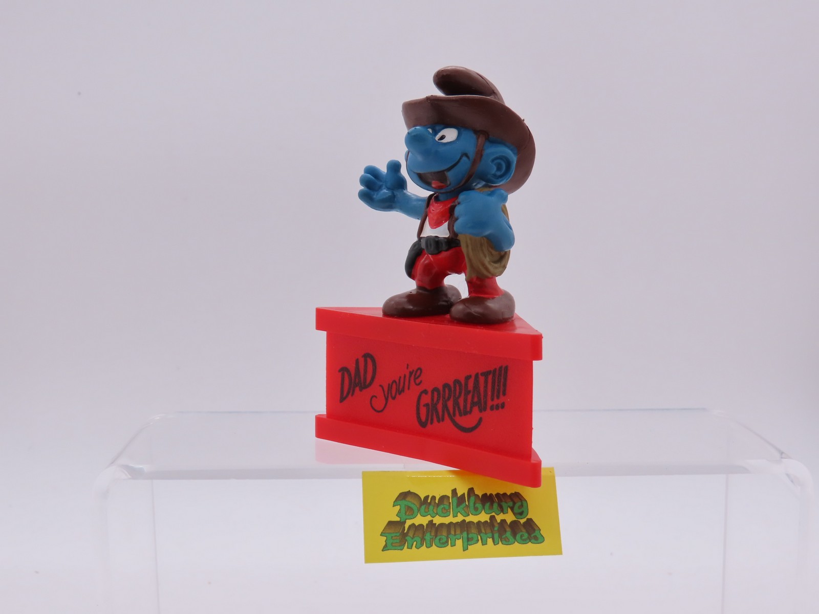 Dreieck Spruchsockel  Cowboy Schlumpf  smurf podest base Schleich 177899