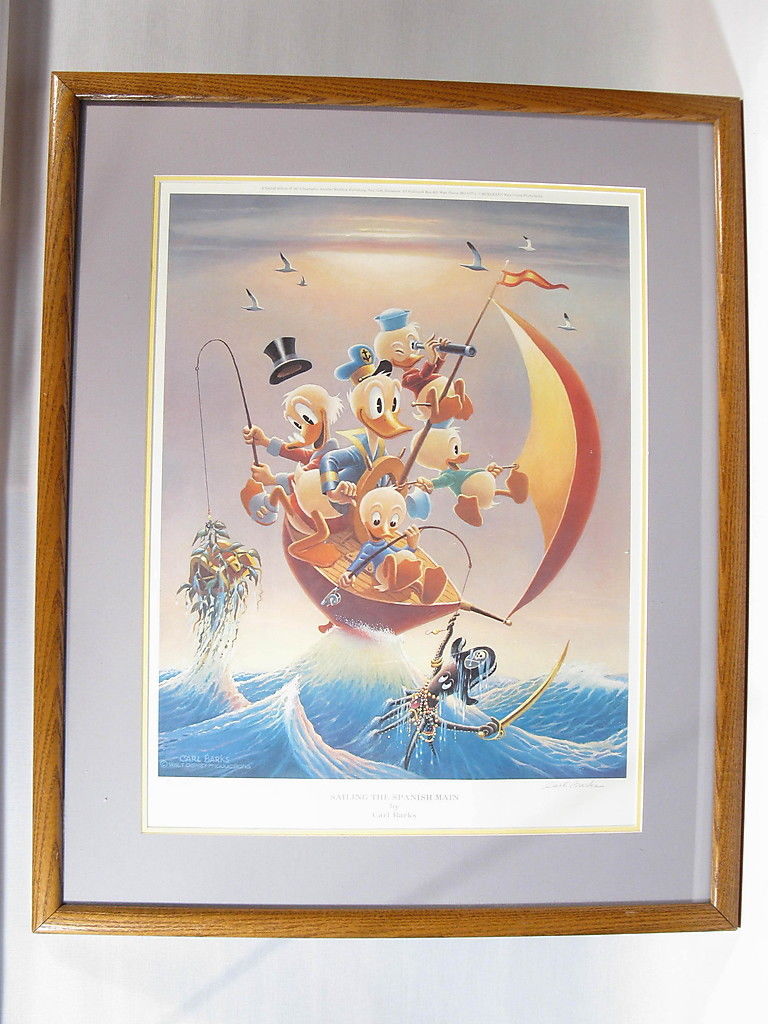 Barks Lithographie "Sailing the Spanish Main" signiert Barks Lithographie "Sailing the Spanish Main" signiert