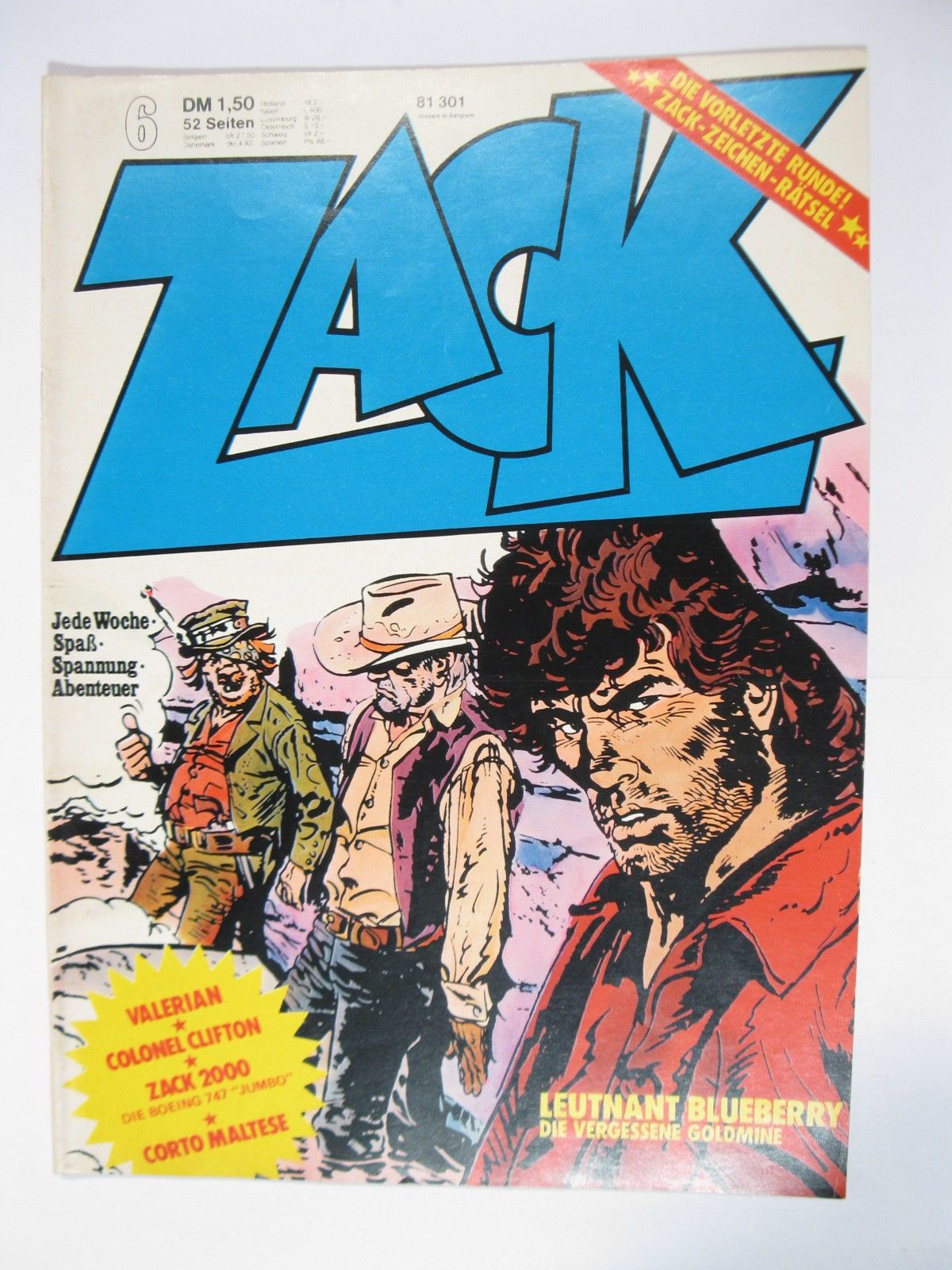 ZACK  Comic Nr. 74/ 6  Koralle Vlg. im Zustand (1/1-2). 78589 ZACK  Comic Nr. 74/ 6  Koralle Vlg. im Zustand (1/1-2). 78589