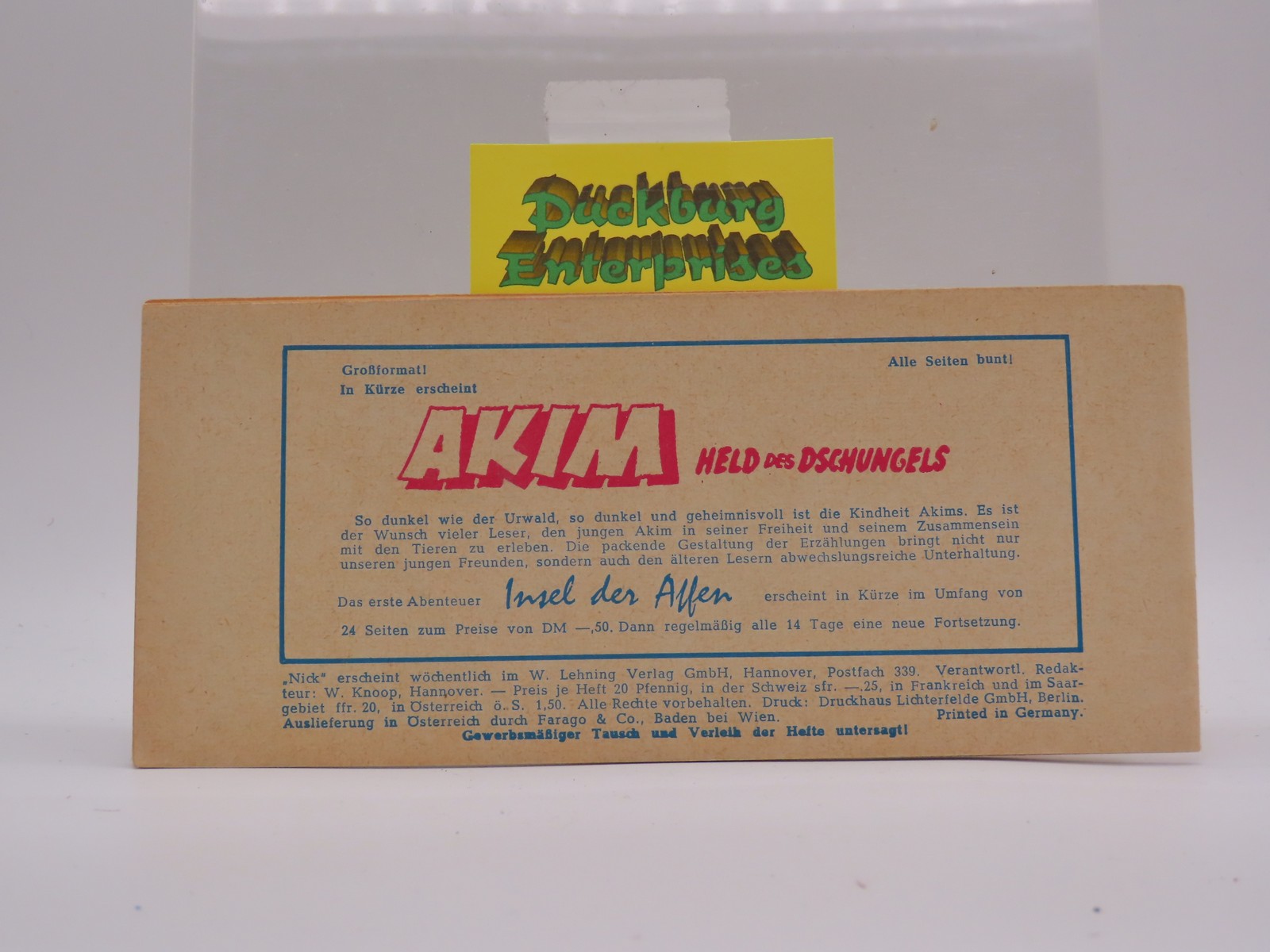 NICK   Nr.   7  Lehning Piccolo im Zustand (0-/0-1). 197391