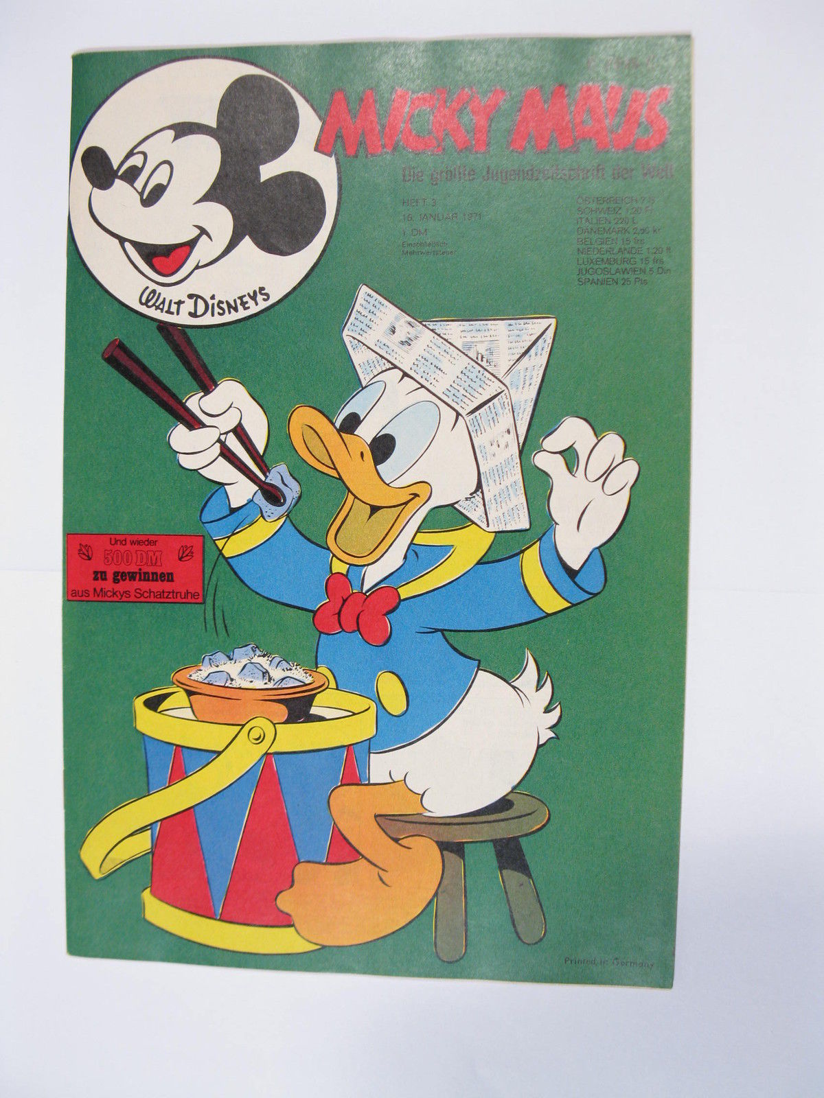 Micky Maus 1971/ 3  Originalheft vom 16.1.71  in Z (1 oS) 54127 Micky Maus 1971/ 3  Originalheft vom 16.1.71  in Z (1 oS) 54127