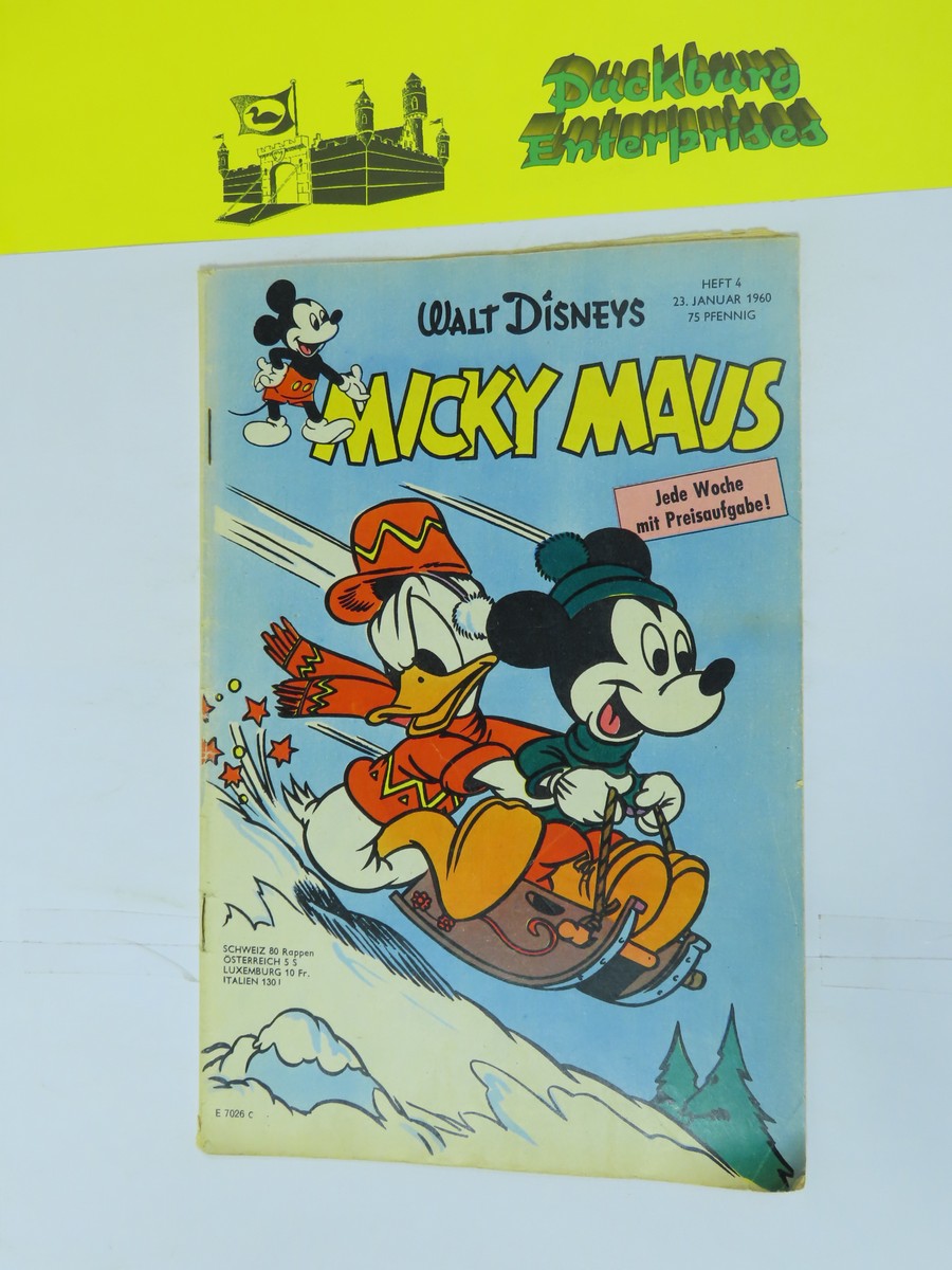 Micky Maus 1960/ 4 vom 23.1.60 Ehapa im Zustand (2-3). 156405 Micky Maus 1960/ 4 vom 23.1.60 Ehapa im Zustand (2-3). 156405