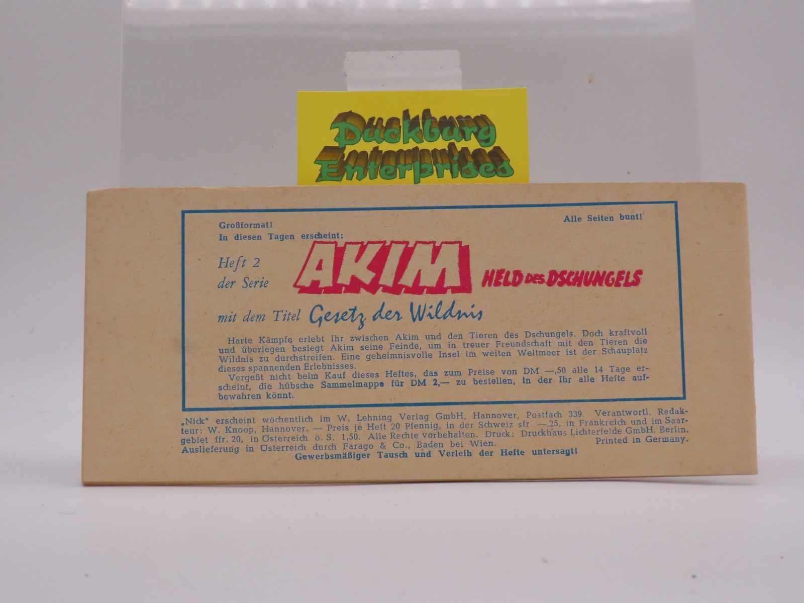 NICK   Nr.   9  Lehning Piccolo im Zustand (0-/0-1). 197393