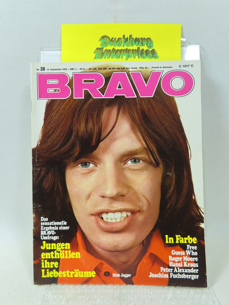 Bravo 1970 /38 vom 14.9.1970 Mick Jagger, Guess Who, Stones, R Moore 159441 Bravo 1970 /38 vom 14.9.1970 Mick Jagger, Guess Who, Stones, R Moore 159441