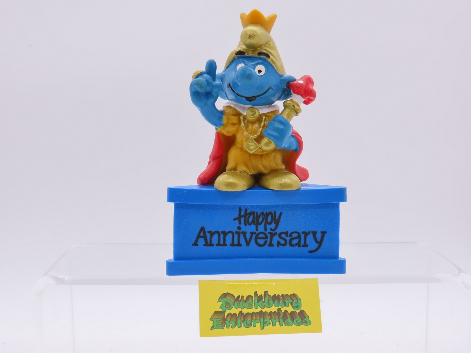 Dreieck Spruchsockel  Kaiser Schlumpf  smurf podest base blau Schleich 177891