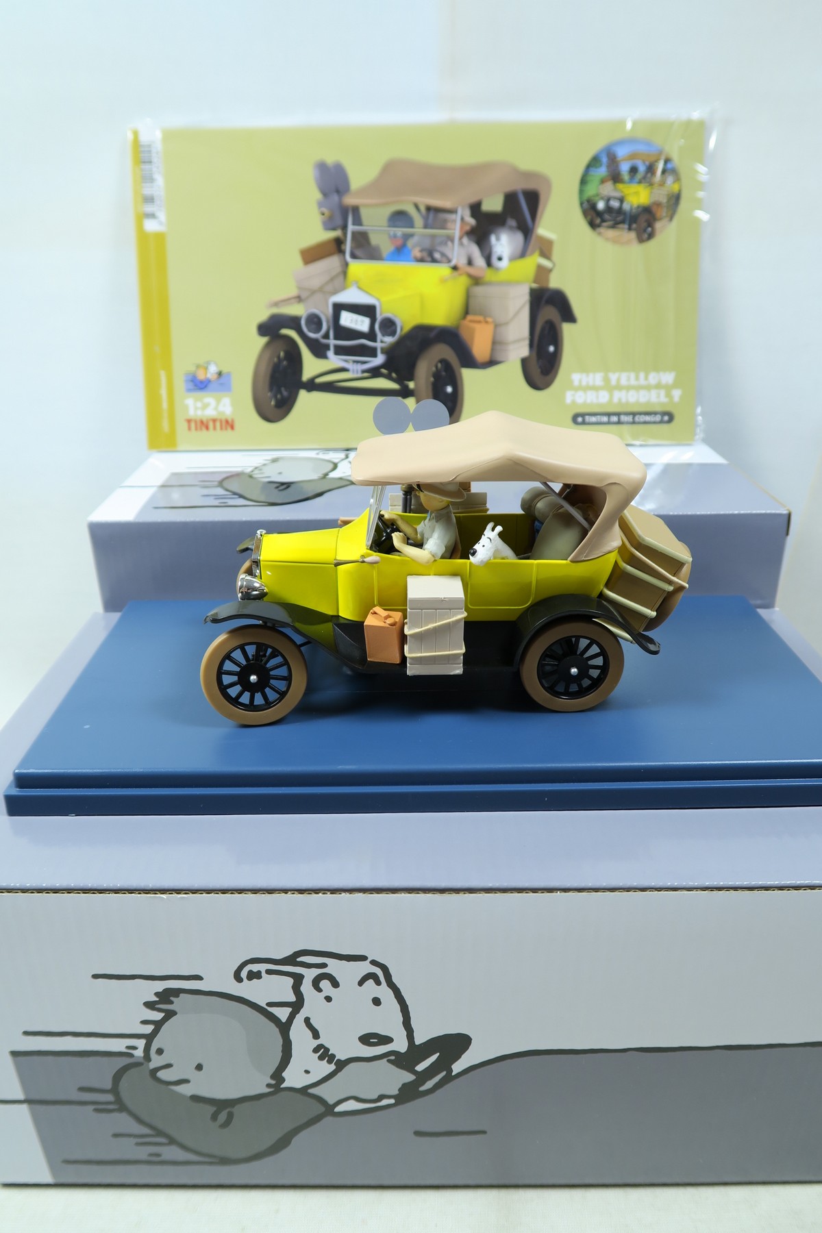 Tim & Struppi Tintin Auto 1/24 Ford T in gelb Moulinsart 29971 Tim & Struppi Tintin Auto 1/24 Ford T in gelb Moulinsart 29971