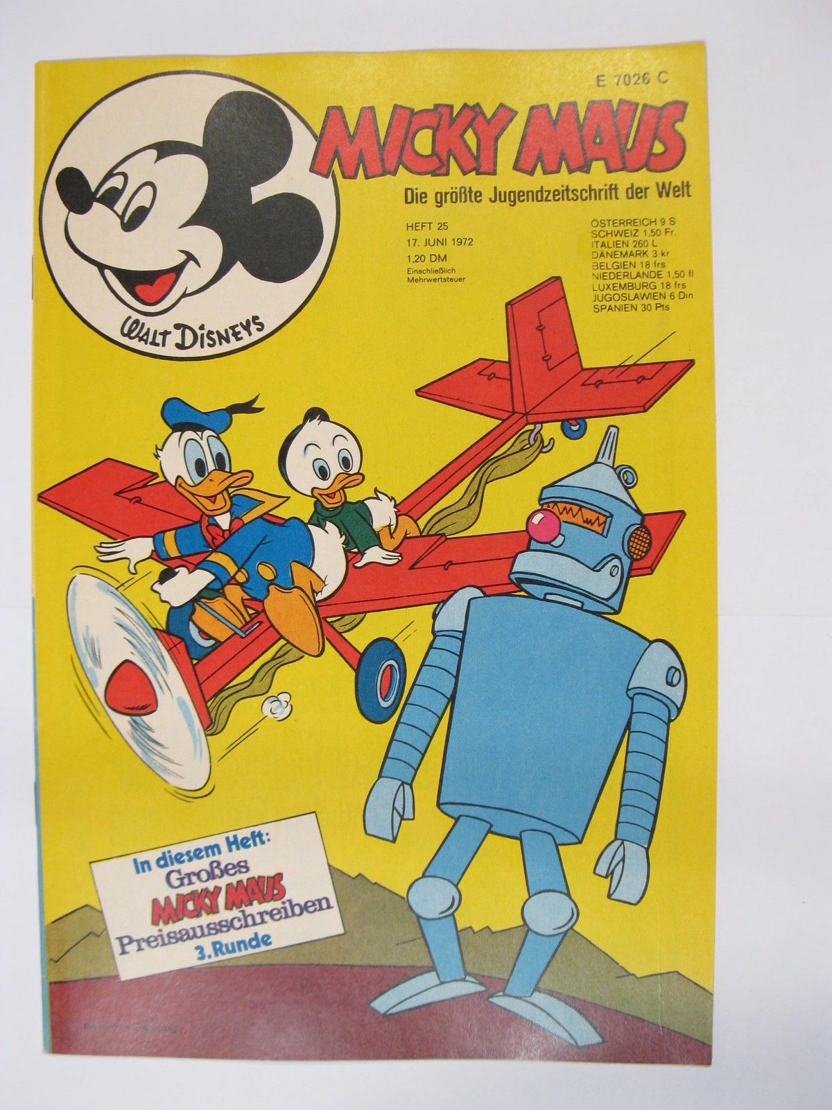 Micky Maus 1972/25  Originalheft vom 17.6.72  in Z (1 oS) 54201 Micky Maus 1972/25  Originalheft vom 17.6.72  in Z (1 oS) 54201