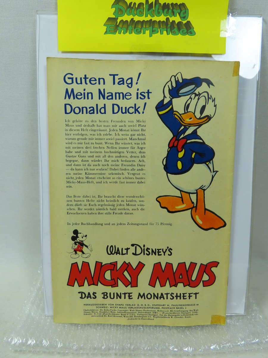 Micky Maus 1951/ 1 vom September 1951   Ehapa im Zustand (x). 199001