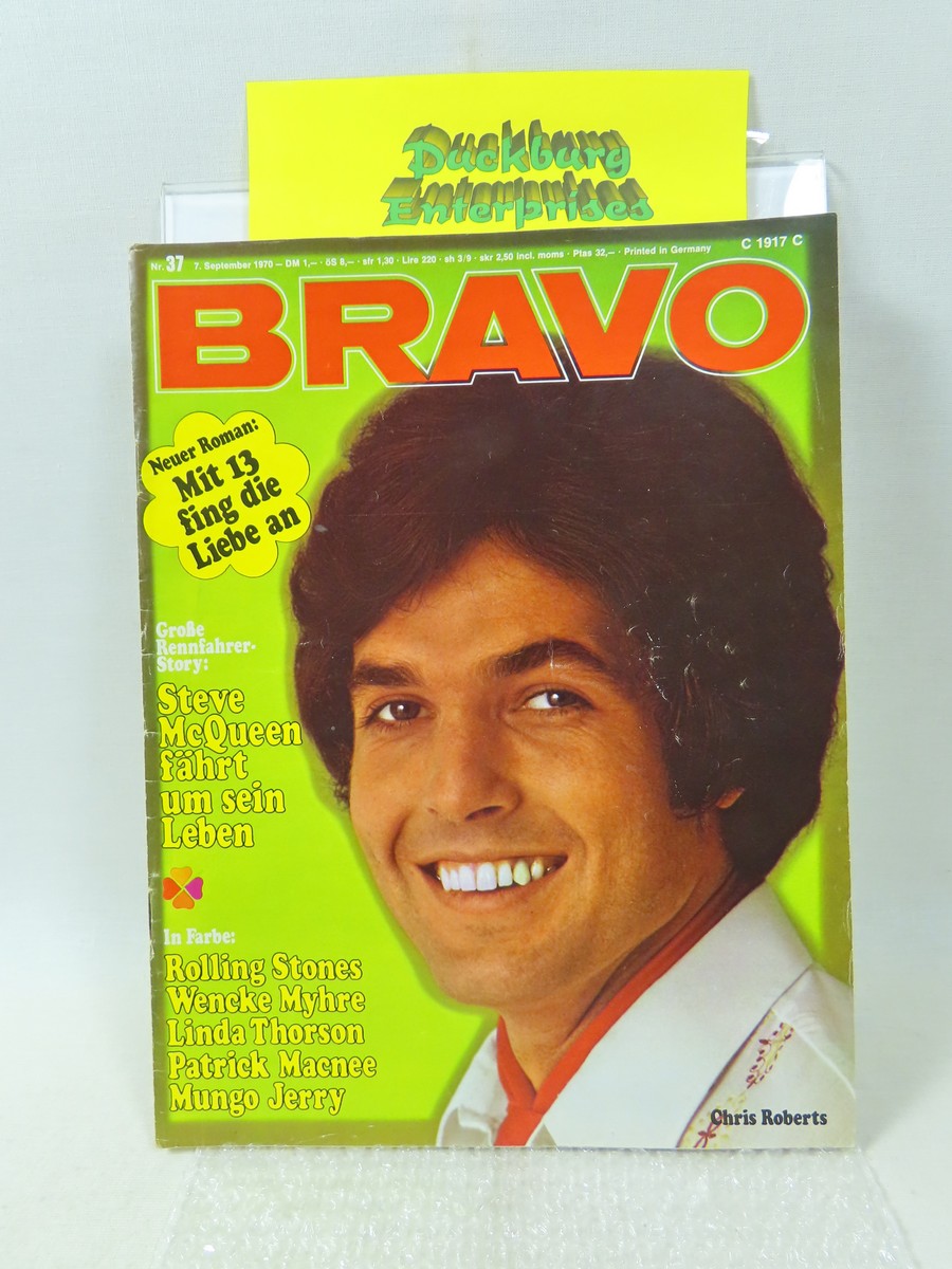 Bravo 1970 /37 vom 7.9.1970 Chris Roberts, Mungo Jerry, McQueen, Myhre 159439 Bravo 1970 /37 vom 7.9.1970 Chris Roberts, Mungo Jerry, McQueen, Myhre 159439