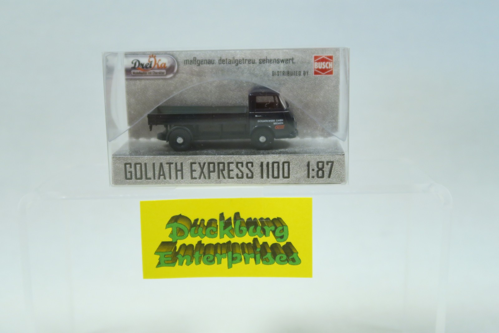 Busch 1:87 PKW 94220 Goliath Express 1100 Pritsche Bremen Dreika in OVP 169573 Busch 1:87 PKW 94220 Goliath Express 1100 Pritsche Bremen Dreika in OVP 169573