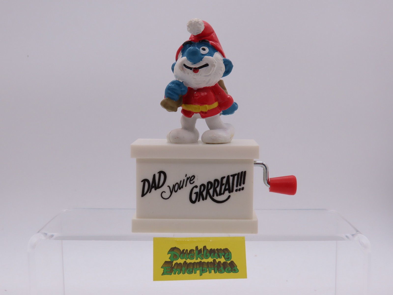 Spieluhr  Weih. Papa Schlumpf  smurf musicbox Dad SCHLEICH schtroumpf 177913